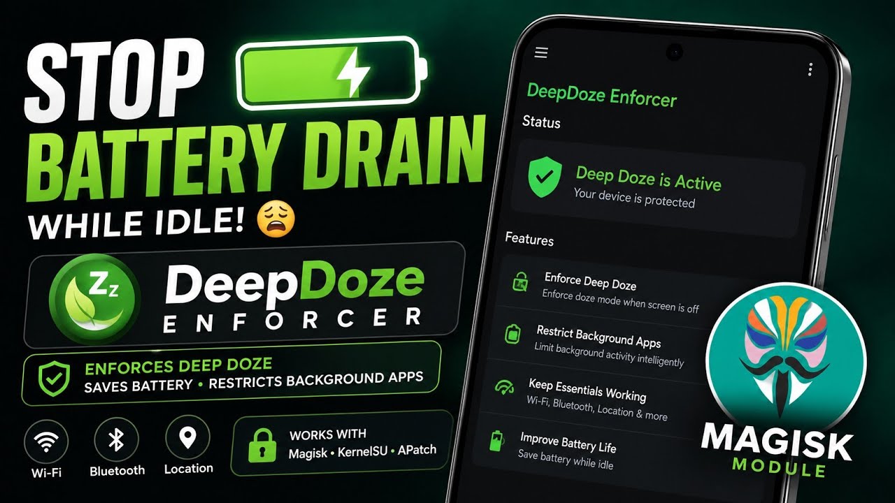 DeepDoze Enforcer: Improve Idle Battery Management With Magisk, KernelSU or APatch