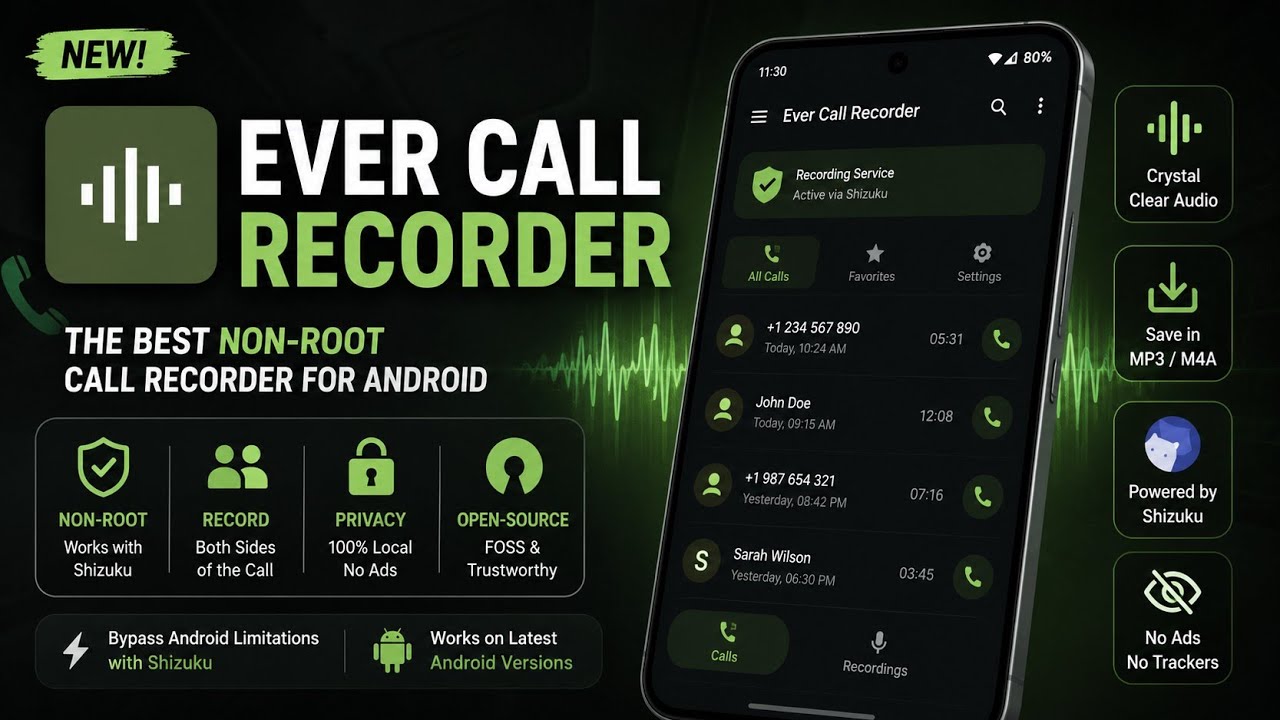 Ever Call Recorder: Record Both Sides of Calls on Android Without Root Using Shizuku