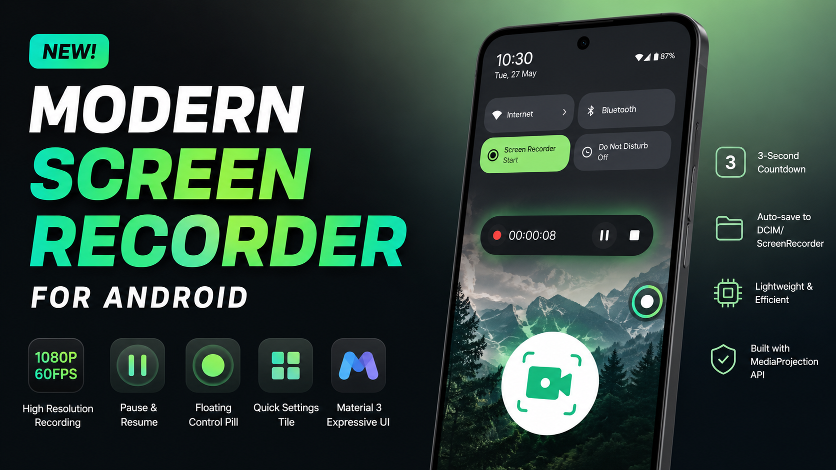 The Ultimate Modern Screen Recorder for Android: Speed, Clarity, and Material 3 Expressive Design